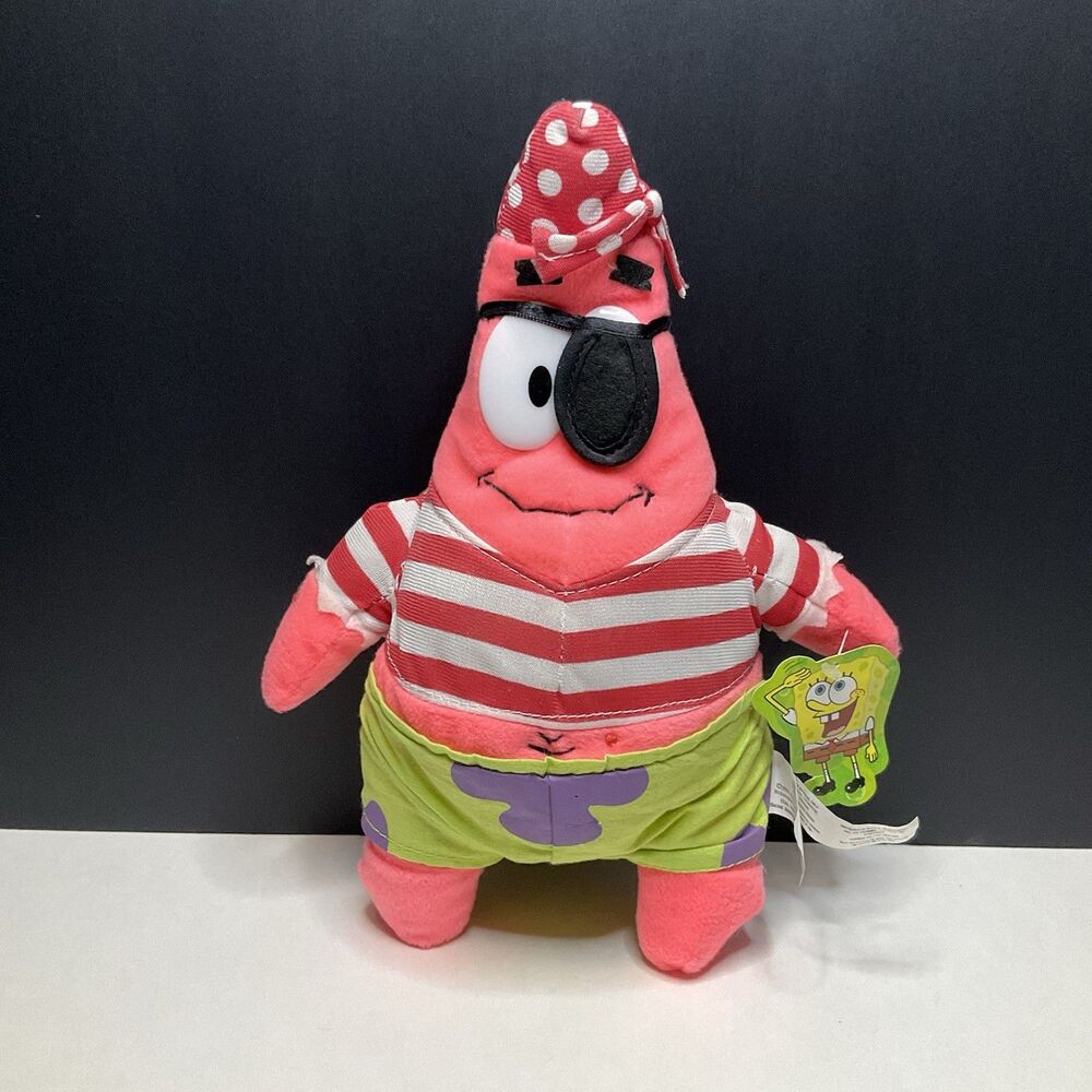 NWT Nanco Vintage 2003 Spongebob Pirate Patrick Star 10” Plush Starfish